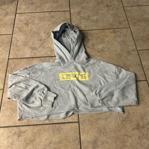 levi’s women cropped hoodie size XS light blue